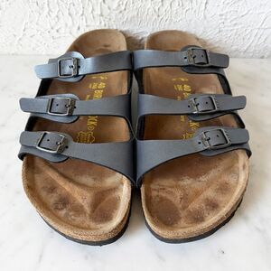 Birkenstock Florida Graphite Gray Birko-Flor Sandals Narrow EU 40 L9 M7